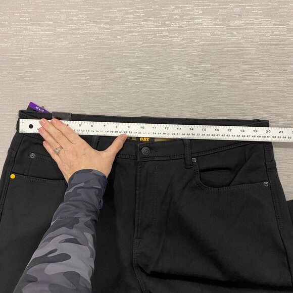 CAT Caterpillar Work Pants Mens 40 x 34 Black Canvas Fleece Lined Insulated - Picture 7 of 13